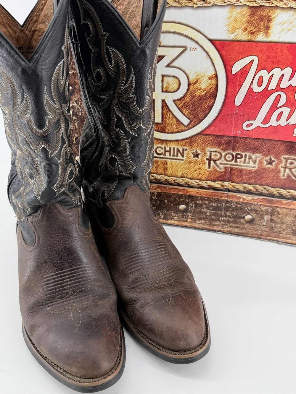 Tony Lama 7D EU 40 3R Walnut Bridle Leather Cowboy Boots RR4001